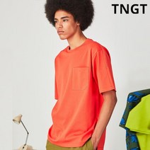 TNGT 탑 스티치 솔리드 포켓 반팔 티셔츠