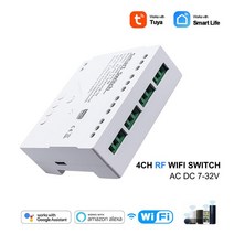 스마트홈Tuya ewelink Wifi 스마트 스위치 모듈 4CH 7-32V 라이프 앱 홈 원격 제어 장치 Alexa Google 홈으, 02 tuya 4ch 7-32V_01 1pc