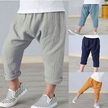 기타 린넨 쿨 유아바지(80-110) 204389, 사이즈:터키스블루80