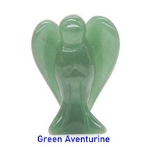천사상 돌 수호자 천사 입상 자연 치유 크리스탈 동상 홈 스톤 장식 공부 공예 선-178, Green Aventurine+1