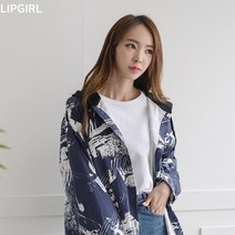 립걸스포티 나염 후드점퍼
