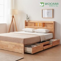 우아미 가구 모노 헤이디 LED 원목 수납침대 SS 본넬매트리스, FO5167 착불_내추럴