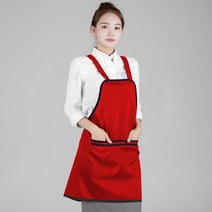 오투라이프에이프런 베이직 덮개형 벨크로 앞치마, 레드, 1개