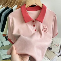 새는 것을 줍다 전문점 철회함 마름질 잔품명세서 정 어깨 t셔츠 여성 카라셔츠 시크 카라넥 상의