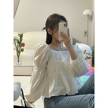 [디어럽유] 스퀘어넥 퍼프 로맨틱 로이 블라우스 (2color)