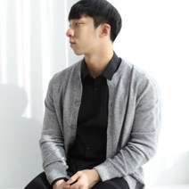 보스트핏 남자 도톰한 라운드 가디건 니트