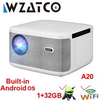 WZATCO-A20 디지털 포커스 풀 HD 프로젝터 1080P WiFi LED 비디오 프로젝터 홈 시어터 안드로이드 32G 프로젝터 영화 시네마 전화, 01.A20
