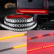 OKEEN 12V LED 스트립 DRL 러닝 라이트 39inch 100cm 레드 옐로우 자동차 트럭 픽업 테일 게이트 턴 신호, [01] 60inch (150cm)