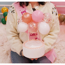 결혼 30주년 정년 퇴직 케이크 풍선 토퍼 세번째 스무살 축환갑, 파스텔
