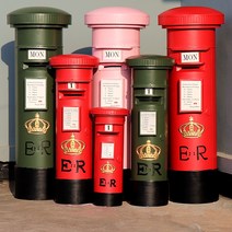 우체통 1.2m 90cm 우편함 등대 소품 우편물수취함, 120cm - 황금 크라운 레드