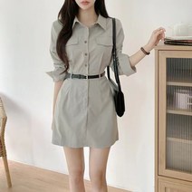 블링앤수 핏이예쁜 여성 기본핏 일반카라 원피스 KZZ200