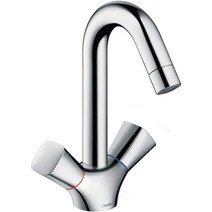 독일 hansgrohe 한스그로헤 주방수전 주방 수도꼭지 Logis 팝업 크롬 핸들 2개, 드로잉로드출구세트크롬둥근손잡이포함