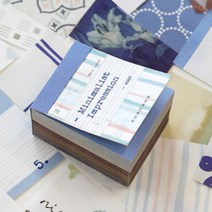 9종 테마시리즈 트레이싱지 메모지 페이퍼 다꾸 다이어리 1set 400장 레트로 빈티지, 추상