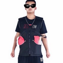 애견 가슴줄 하네스 조끼 애완 동물 강아지 트레이너 핸들러 남성용 개 작업복 대형 포켓 안티 잡기 메쉬 어린이용 훈련 장비 K9, M 160-165cm+Black