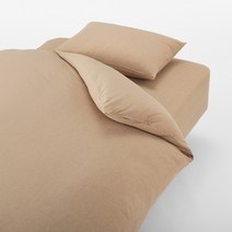 무인양품 MUJI 면 이불 커버 JDAR3A1A, 멜란지 모카브라운