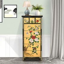 원목 엔틱 금박 나비장 서랍 장식장 콘솔, F 은박