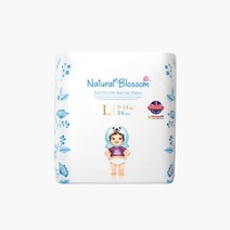 [네추럴블라썸] 체험팩 울트라슬림 비건 기저귀 밴드형 L (24매*1팩)밤기저귀, 상세 설명 참조