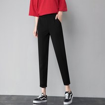 여성용 가을 시폰 배기 9부 바지
