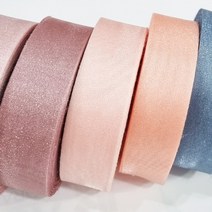 포장리본 오간디 샤르르2.5cm x 50yd, 3핑크
