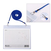 [조한스토어] 제이 명찰 PVC 연질 경질 사원증 학생증, 10개, 목걸이 관광 명찰_가로형_파랑
