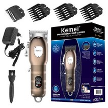 헤어이발기 클리퍼 Kemei-오리지널 무선 금속 하우징 전문 헤어 트리머 남성용 이발소 전기 커팅 머신, 원래 상자