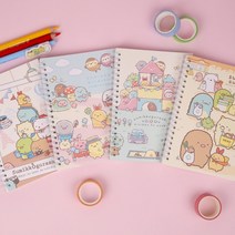 스밋코구라시 미니 공책 수첩 필기 스프링 핸디북, B. Purple