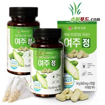 HACCP 여주 정 천연 인슐린 p-인슐린 장수식품 여주정 3개월분 (90정 x 600mg) 1병 + 슈퍼푸드.com 연자육 티백, 2세트, [ (90정 x 600mg) + 1g ]