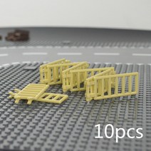 산업용 사다리 Diy시 친구 장난감 집 MOC 부품 울타리 계단 사다리 게이트 빌딩 블록 도어 창 미니 피규어, 44 yellow 10pcs