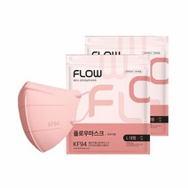 플로우 황사방역마스크 KF94 대형, 10개, 글로시 코랄, 5매입