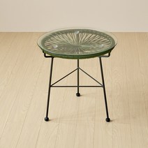 하늘창가구 뉴코드테이블 강화유리테이블 라탄테이블 간이테이블 야외테이블, 뉴코드테이블-딥그린