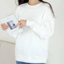 바엘로 남녀공용 봄가을 헤비 세미 오버핏 맨투맨 면 100% 쮸리