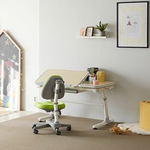 위드그로우 스마트 2.0 높이각도조절 책상+지니의자 Y302S SET, 책상핑크+의자그린+의자커버오렌지