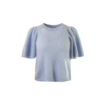 Autumn Cashmere 쉐이커 플레어 소매 크루 스웨터 인 블루 플라워