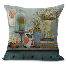 비케이 활짝 핀 꽃 쿠션커버