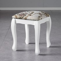 고풍스러운 북유럽풍 디자인 원목 화장대 의자 화이트 수틀 감성 유니크