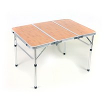캠핑시 이동이 편리한 노마드 밤부 3단 캠핑테이블 (90x60) N-7013/NDM, 90CMx60CM
