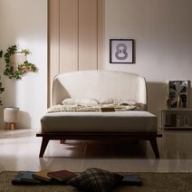 홈앤힐 평상형침대 라지킹프레임 침대킹사이즈, 1600_고무나무(월넛), 04 유타패브릭