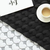 Fabric 대폭 하트하트 누빔지 7컬러 폴리+누빔솜+부직포, 블랙