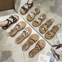 쫀득창 스트랩샌들 플랫 낮은굽 여름 여성샌들 데일리 보온
