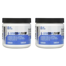 EVLUTIONNUTRITION L-류신 2000 언플레이버드 글루텐 프리 비건, 200g, 2개