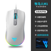 게임마우스 오버워치 컴퓨터 마우스 랭글러 유선 e스포츠 게임 무음 기계 매크로 사무용 노트북 치킨 전용, 01 공식 표준 분배, 16 마초-화이트 사운드 에디션【6키 매크로 프로그램6