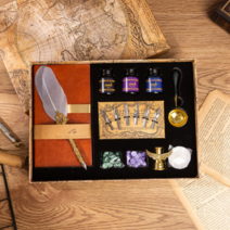 디작소 7종 깃털 만년필 노트세트 펜촉 선물세트 퀼펜, free, one color