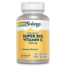 Solaray 솔라레이 슈퍼바이오 비타민C 1000mg 250개 캡스, Unflavored, 100 Count (Pack of 1)