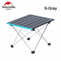 Naturehike 야외 캠핑 테이블 접이식 0.95kg 초경량 휴대용 알루미늄 합금 미니 피크닉 테이블 바베큐 캠핑 여행, 그레이-에스
