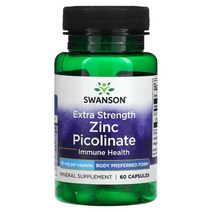 SWANSON EXTRA STRENGTH ZINC PICOLINATE 50 MG 60, 단색, 한 사이즈