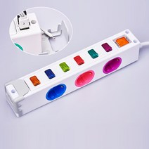 티앤씨 옆으로 디자인 멀태탭 2 USB 개별 멀티콘센트 2구 3구 4구 5구 6구 멀티탭, 옆으로 디자인멀티탭 6구 5.0M