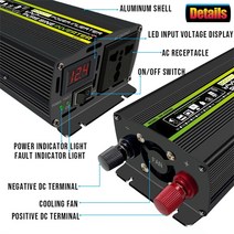 차폐 트랜스 오디오 순수 사인파 인버터 DC 12V 220V 8000W/6000W/4000W/3000W 휴대용 보조베터리 전압 변환기 변압기 태양 광, [04] 8000W, [01] DC 12V 50Hz 220V, [01] Universal Socket