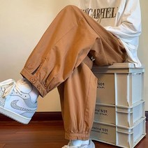 조거팬츠 봄가을 다크 블루 남자 솔리드 무지 CITYBOY 카고바지 트렌드 와이드 루즈핏 캐주얼바지 4997631541