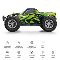 알씨카오프로드 엔진rc카 1:32 led 조명이있는 4wd rc 자동차 2.4g 라디오 원격 제어 자동차 버기 제어 트럭 를위한 장난감 선물, 초록