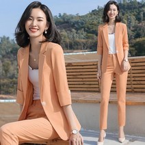 여성 여름 정장 슬림핏 면접복장 여자 셋업 수트 세미 키작녀 홈쇼핑 맞춤 투피스 50대 빅사이즈